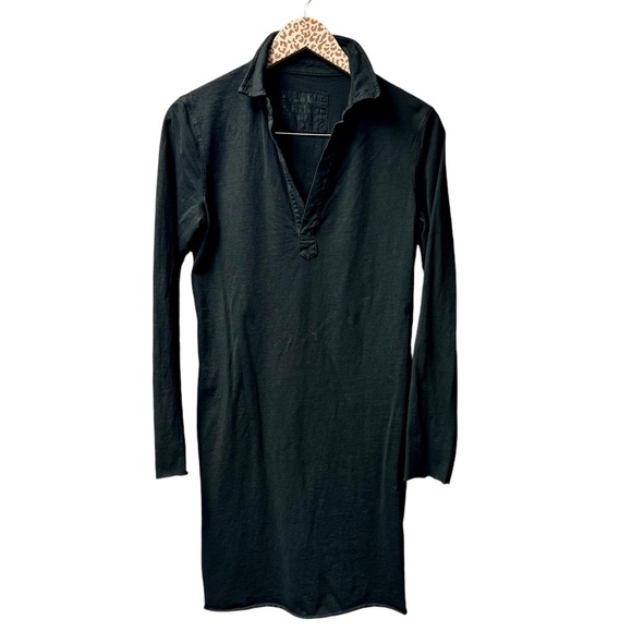 Frank & Eileen Nicole Long Sleeve Henley Dress Heritage Jersey Black Small S - Picture 4 of 14